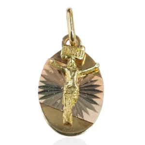 Christ Crucified Oval Charm