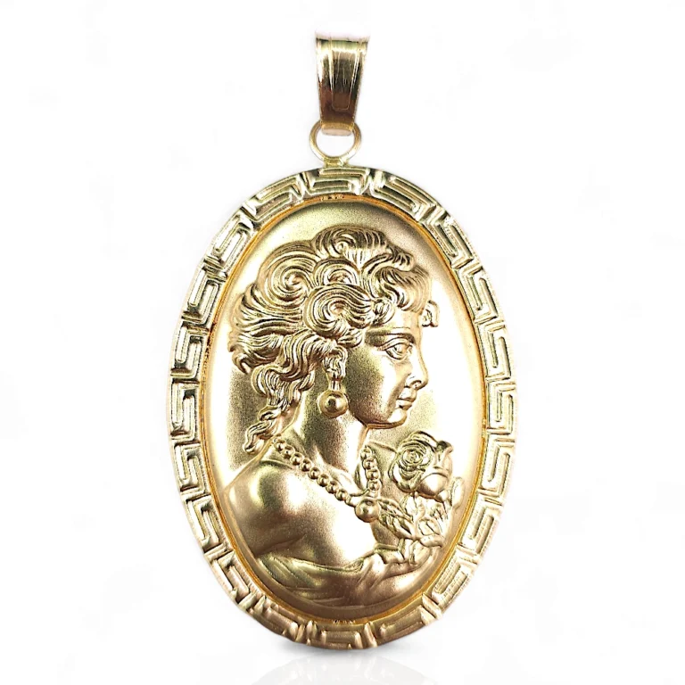 Gold Repousse Lady Charm