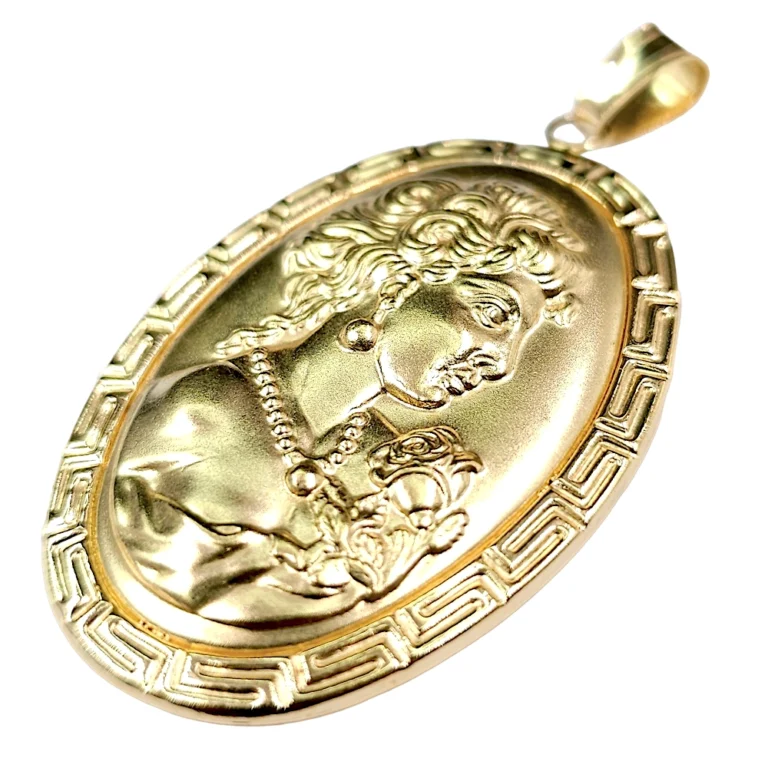 Gold Repousse Lady Charm