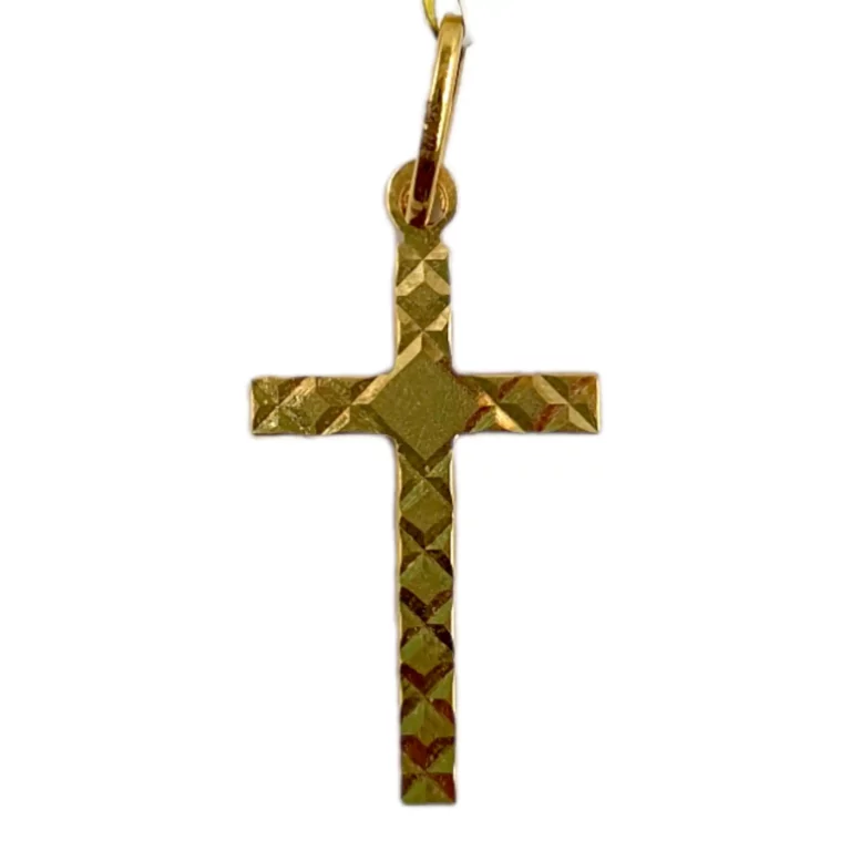 Diamond Cut Cross Charm