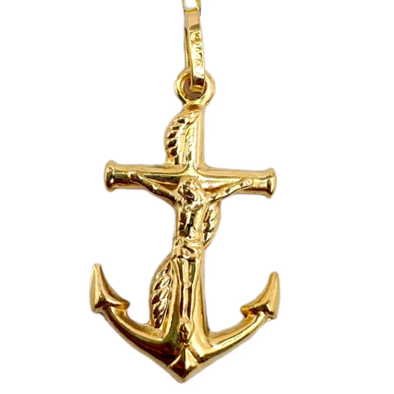 Crucifix with Anchor Pendant