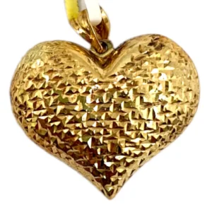 Heart Diamond Cut Charm