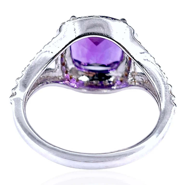 Amethyst Diamond Ring