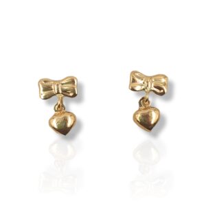 Bow Heart Drop Earrings