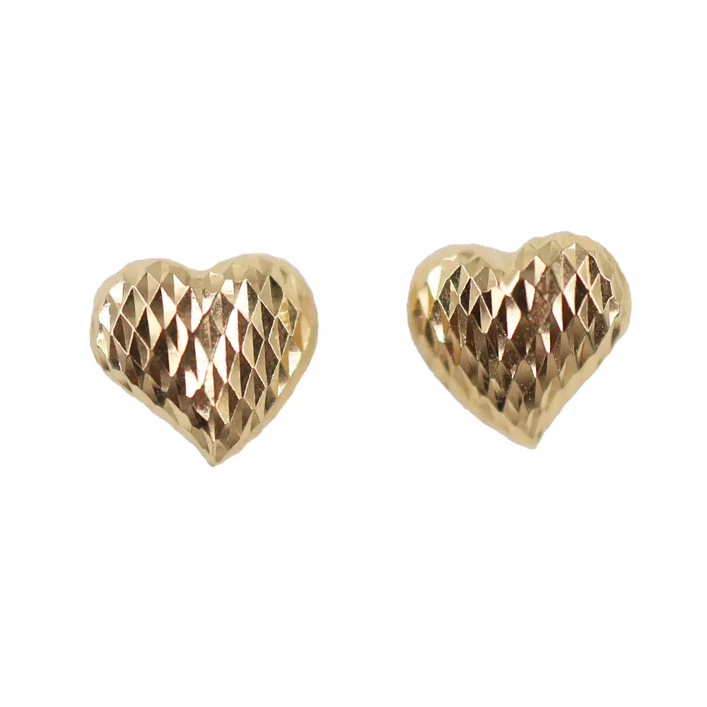 Diamond Cut Heart Earrings