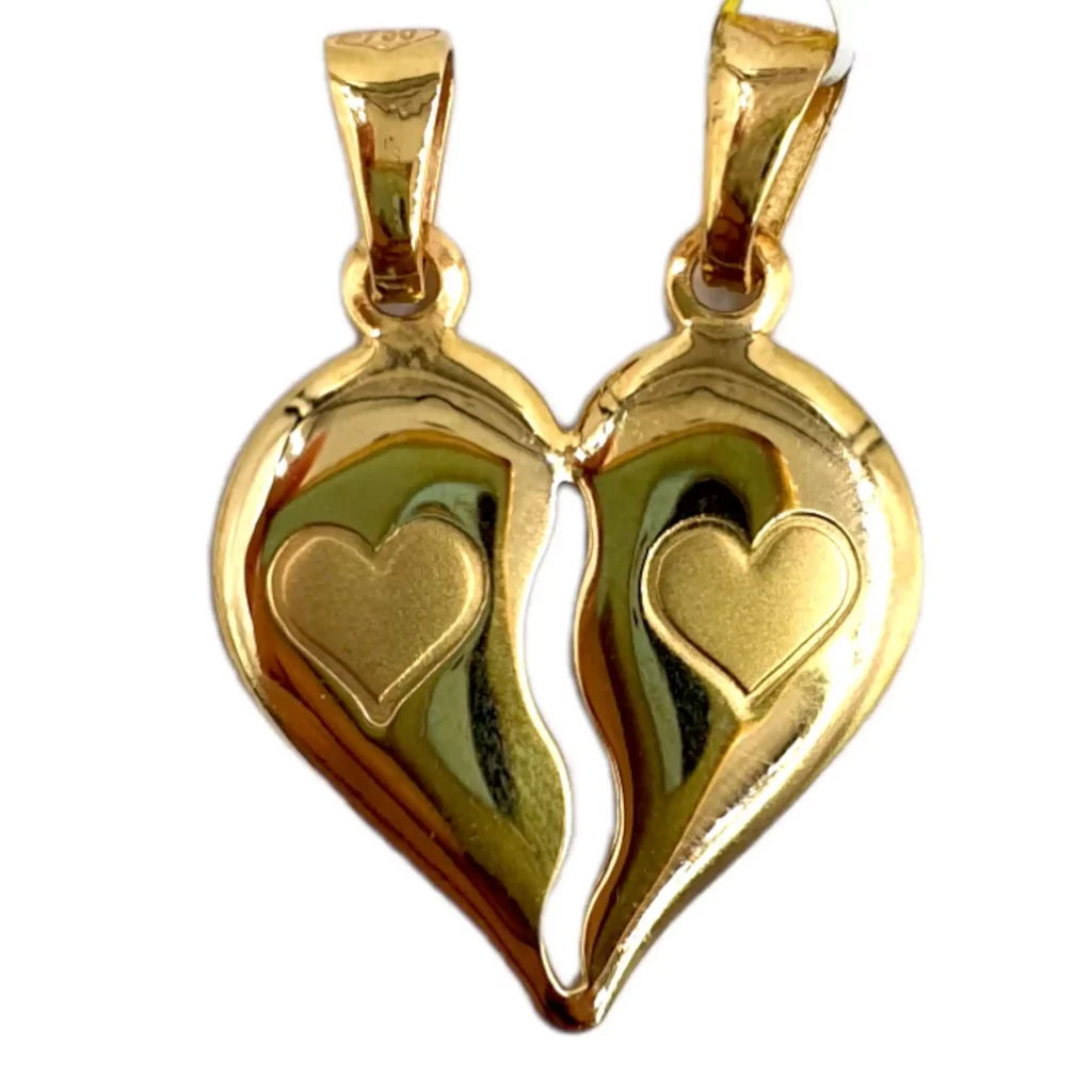 Gold Separated Hearts Charm