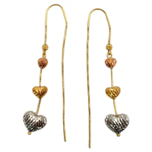 Triple Heart Earrings