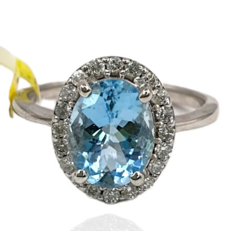 Aquamarine Diamond Ring