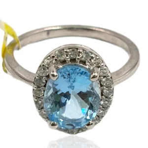 Aquamarine Diamond Ring