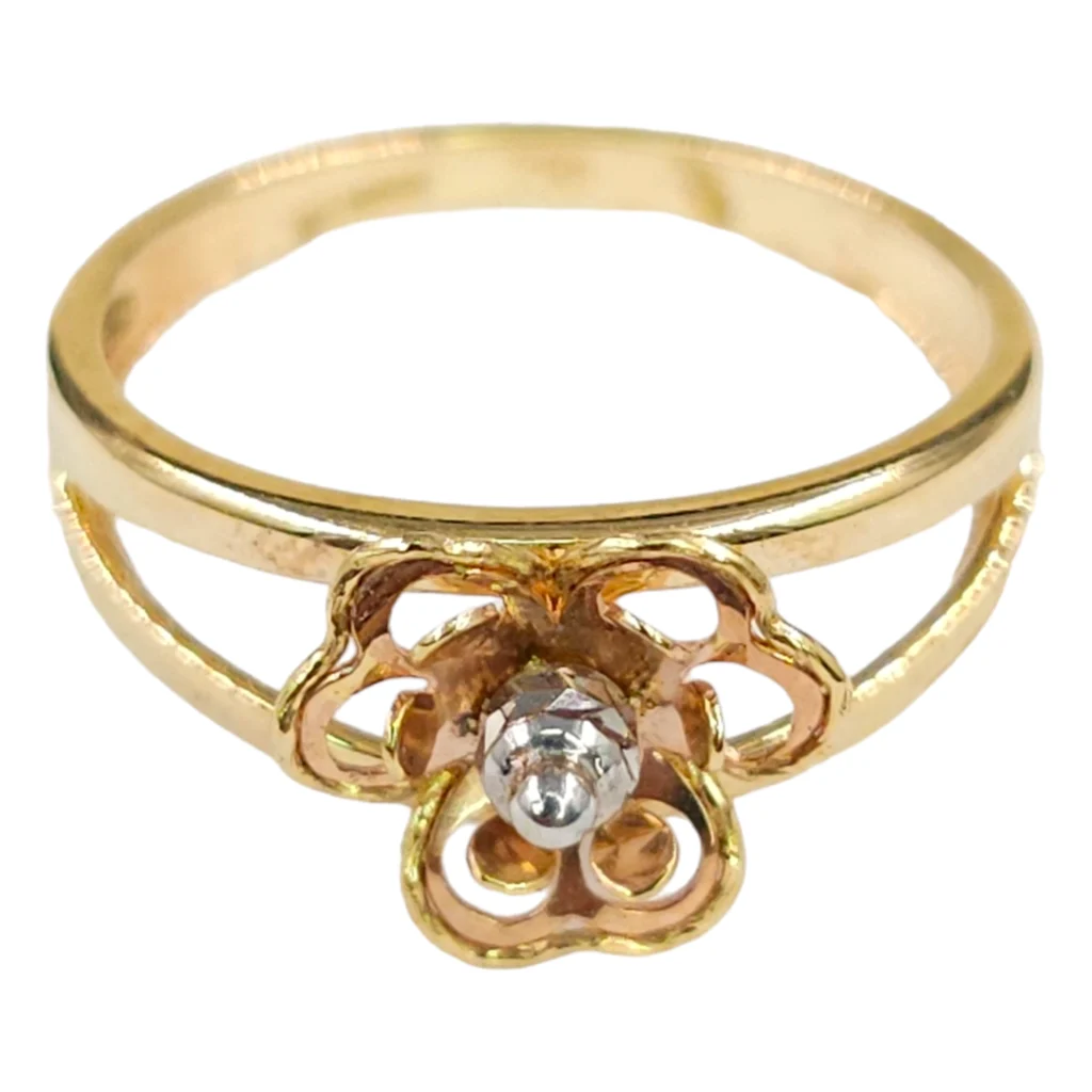 3 Tone Fancy Flower Ring