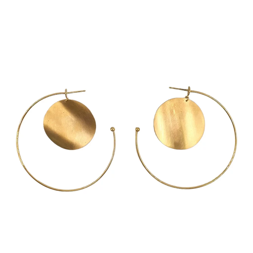 Plate Charm C Hoop Earring