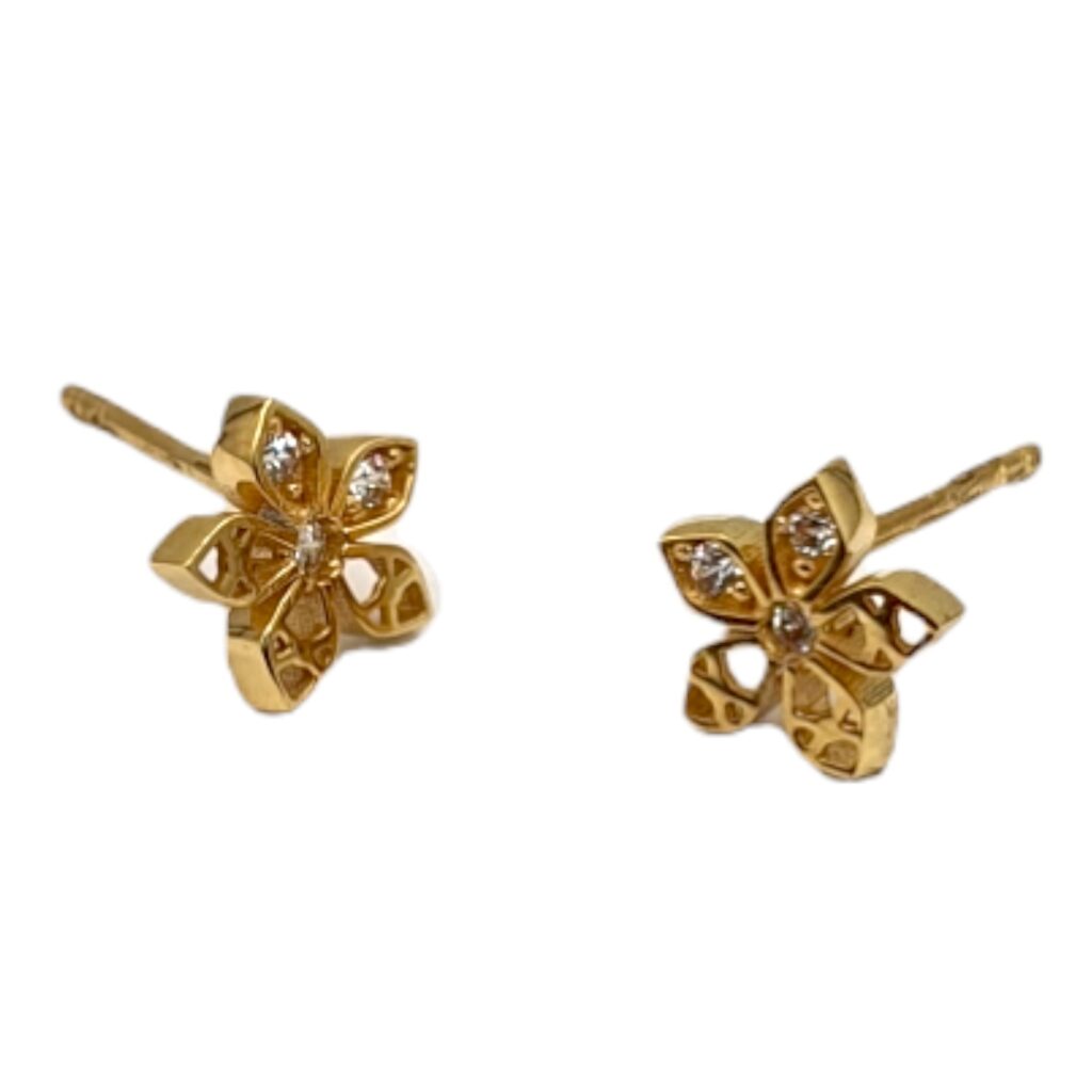 Flower Charm Stud Earring