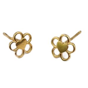 Flower Heart Stud Earring