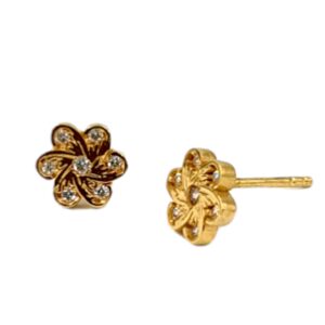 Fancy Flower Charm Earring