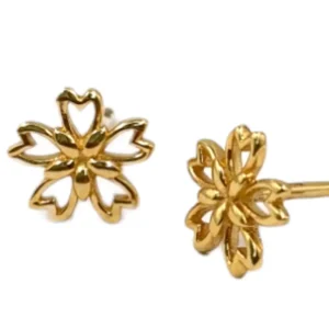 Flower Heart Stud Earring