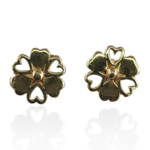 Flower Heart Stud Earring