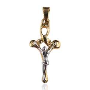 2 Tone Cross Charm Pendant