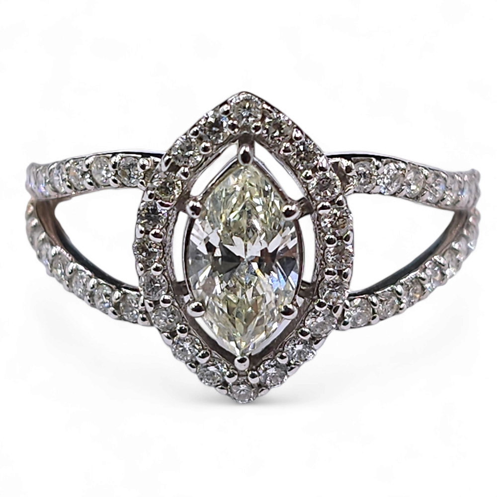 White Marquise Diamond Ring